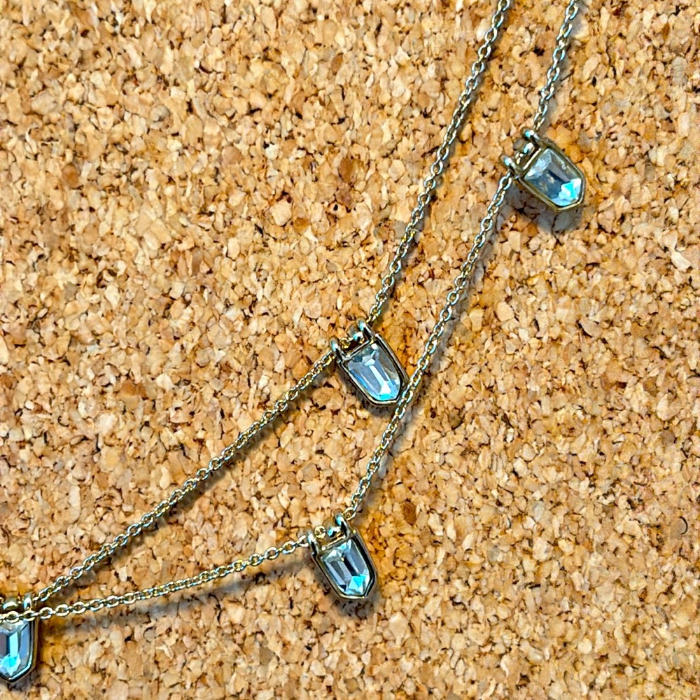Beautiful Banana Republic Dainty Crystal Gold Crystal Charm Necklace
